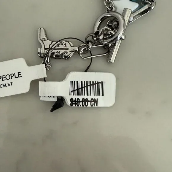 Free People Charmed Life Charm Bracelet- Silver Western Combo - Picture 6 of 6